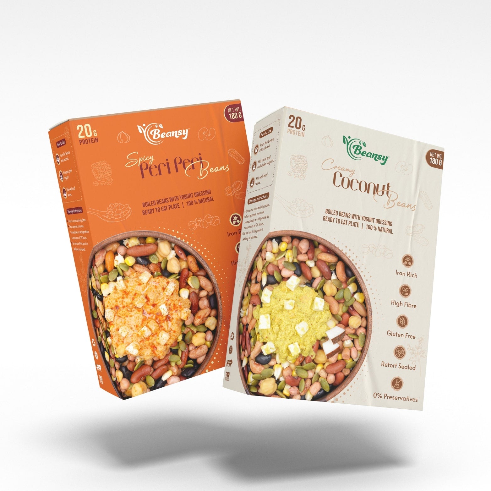 Spicy Peri Peri Beans(180 gm) + Creamy Coconut Beans(180 gm)