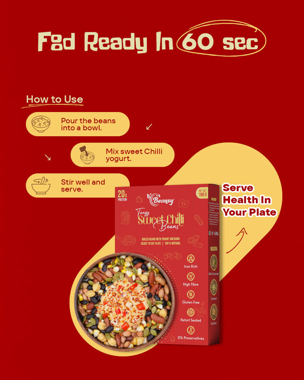 Tangy Sweet Chilli Beans pack by Beansy Foods