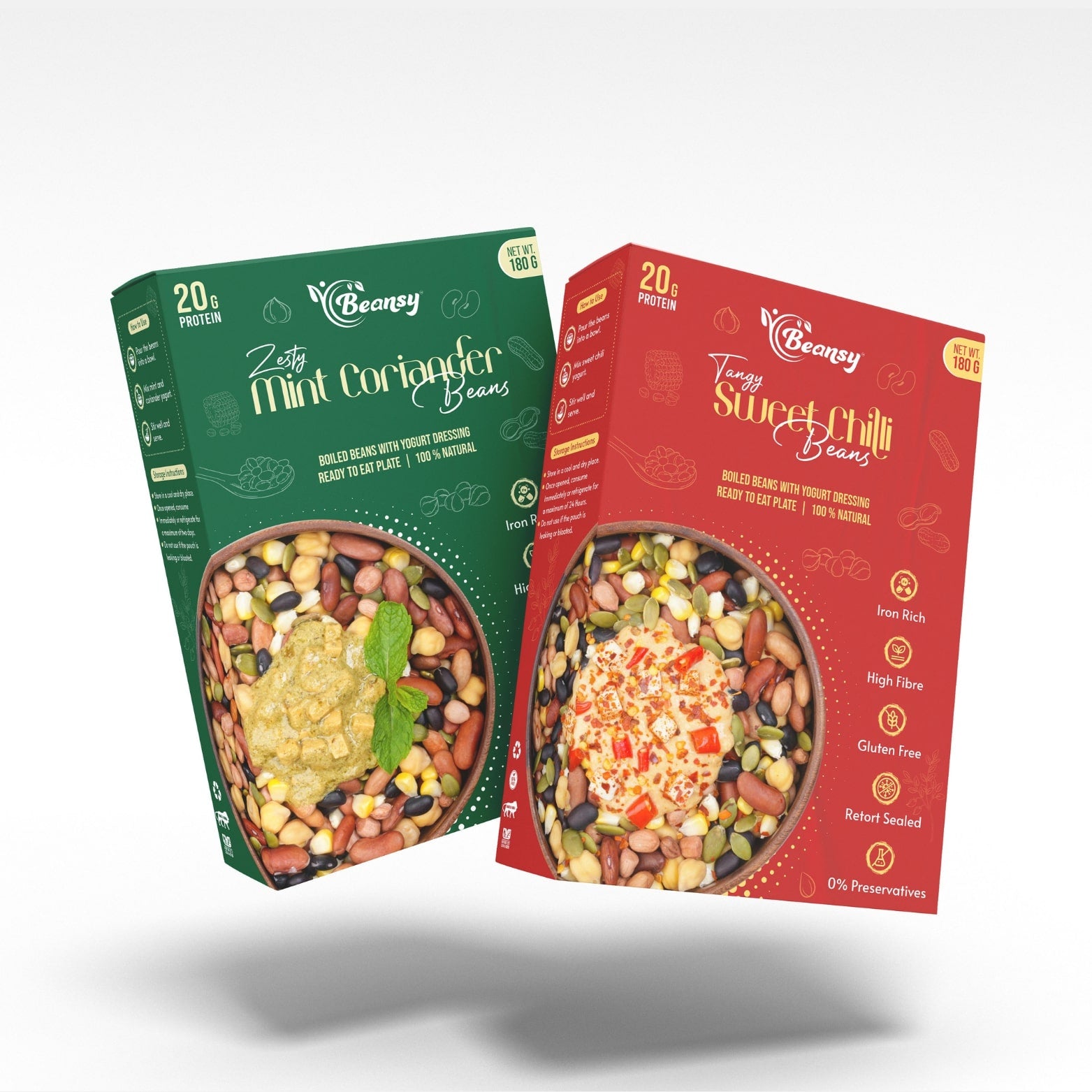 Zesty Mint Coriander Beans(180 gm) + Tangy Sweet Chilli Beans(180 gm
