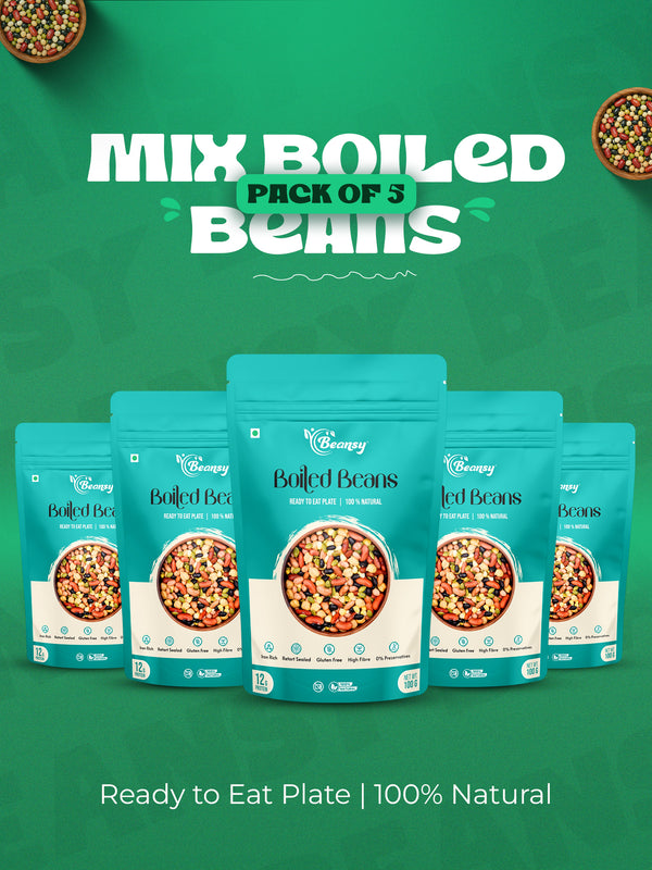 Mix Boiled Beans pack of 5 by Beansy Foods