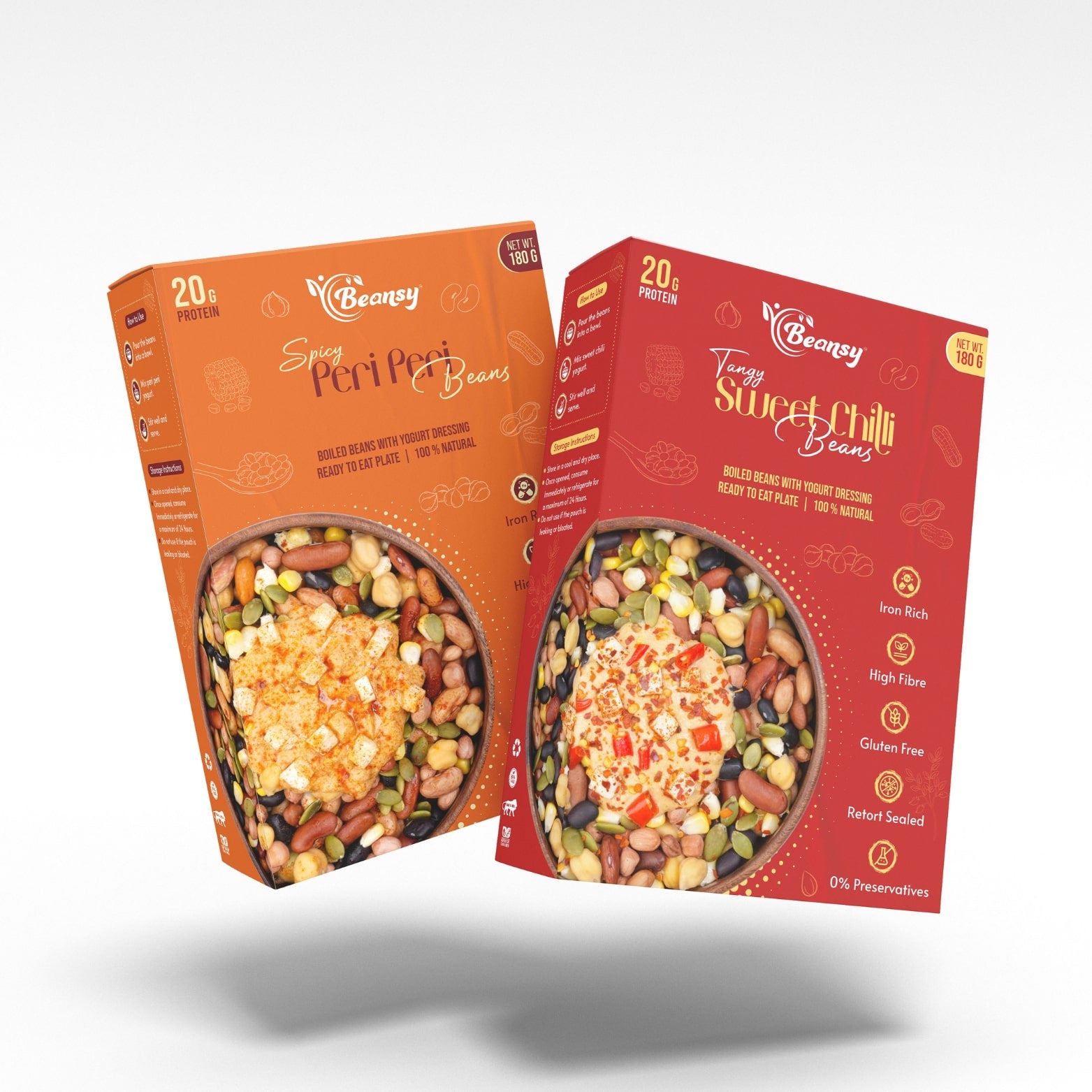 Spicy Peri Peri Beans(180 gm) + Tangy Sweet Chilli Beans(180 gm)