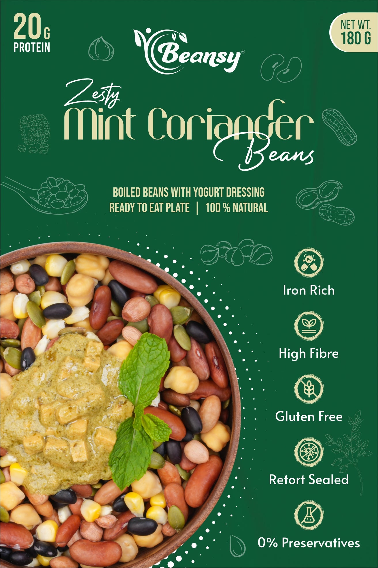 Zesty Mint Coriander Beans(180 gm) + Creamy Coconut Beans(180 gm)