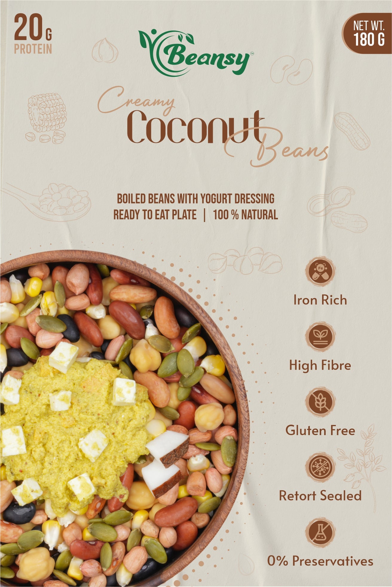 Zesty Mint Coriander Beans(180 gm) + Creamy Coconut Beans(180 gm)