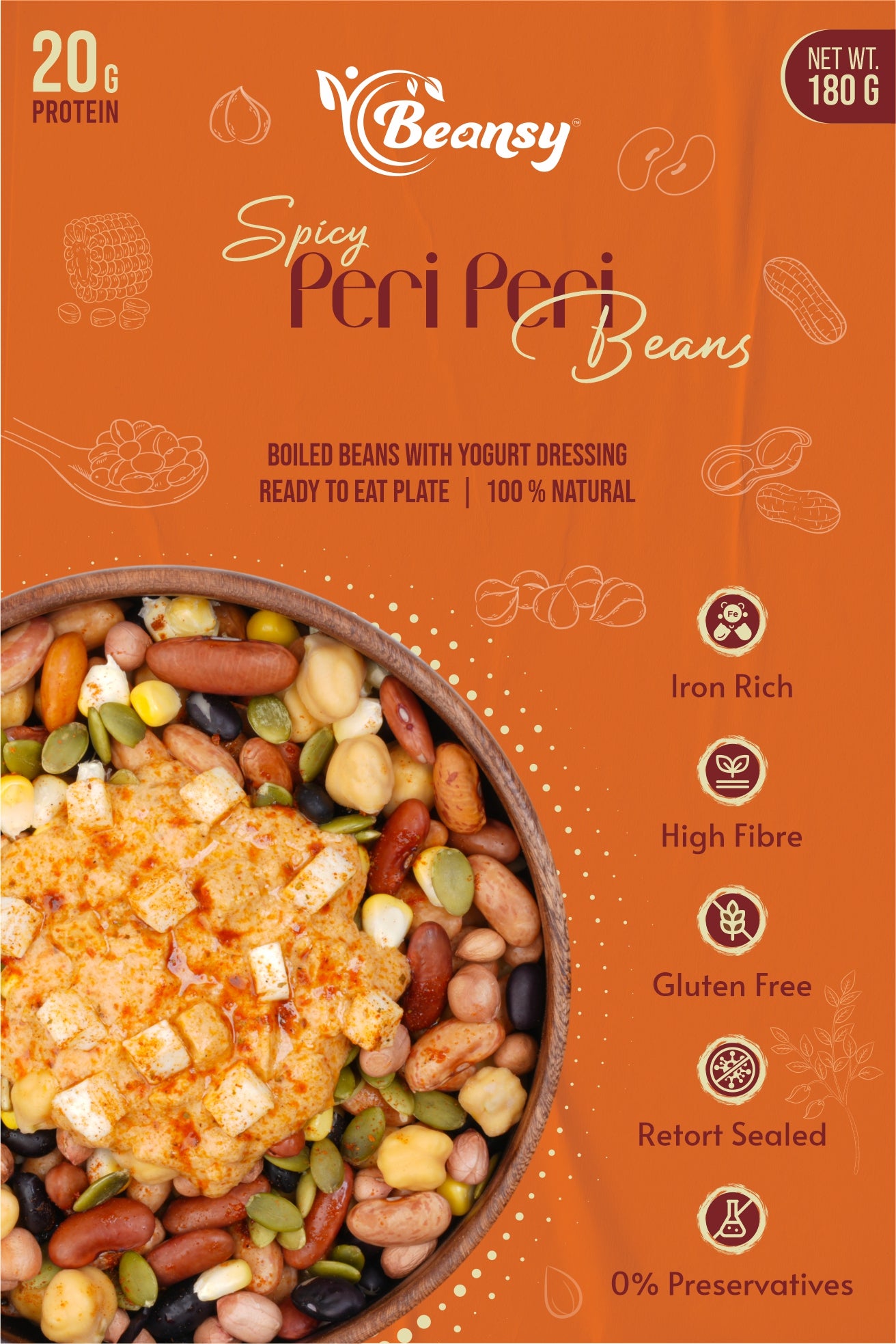 Spicy Peri Peri Beans(180 gm) + Creamy Coconut Beans(180 gm)