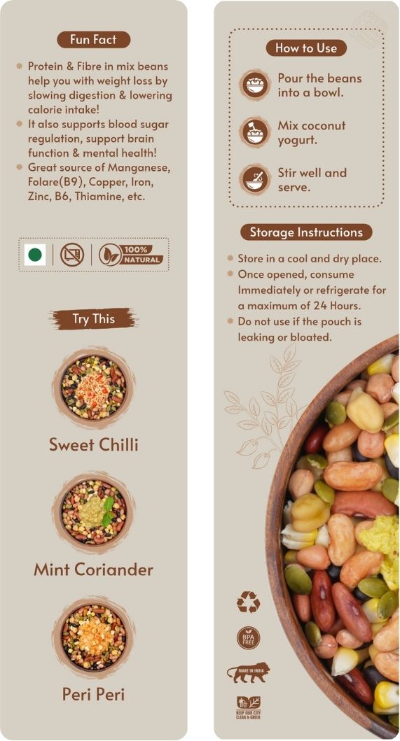 Zesty Mint Coriander Beans(180 gm) + Creamy Coconut Beans(180 gm)