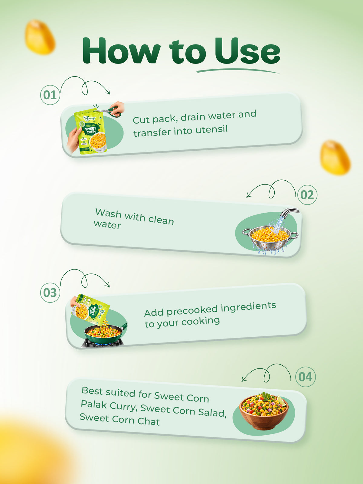 Cooked Sweet Corn 1