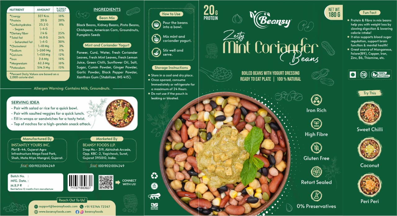 Zesty Mint Coriander Beans